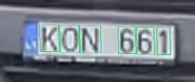 Originali numerio KON661 iškarpa