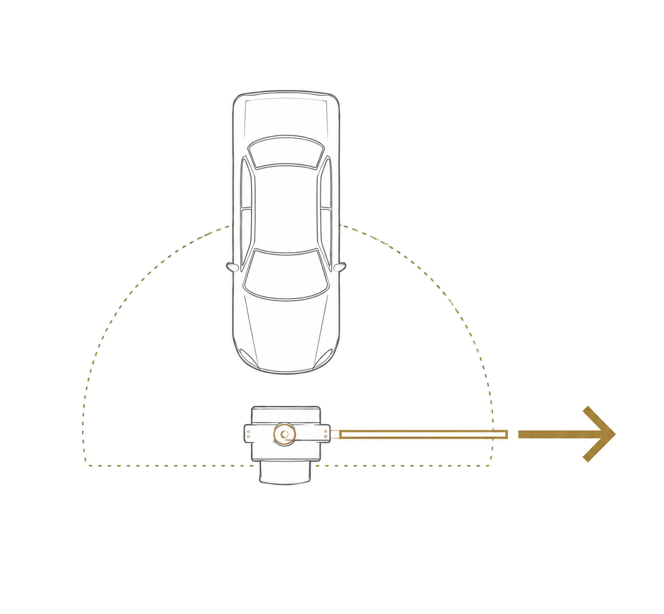 Automobilis Gate SiO išvažiavimo zonoje